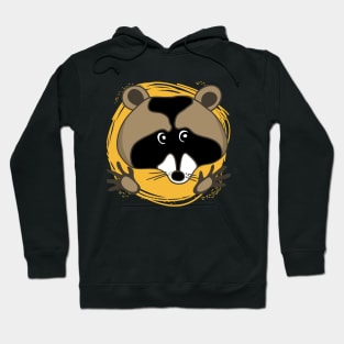 Drawing funny cartoon raccoon Hoodie